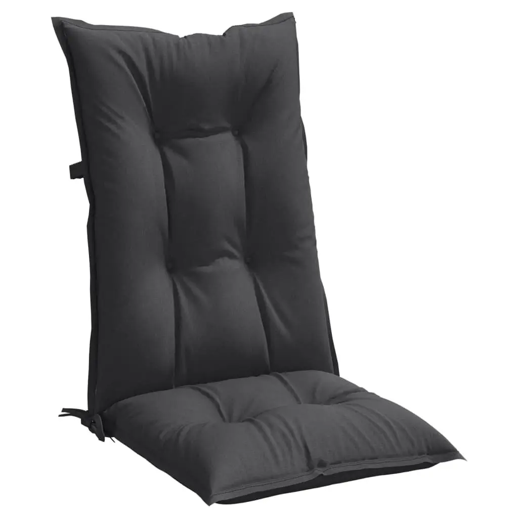Highback Chair Cushions Anthracite 120x50x7 cm Set of 4 Soft Filling for Garden Patio Indoor Outdoor Furniture