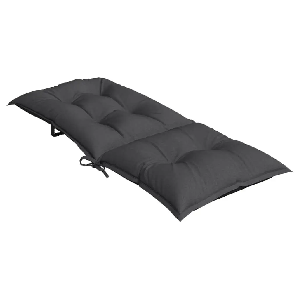 Highback Chair Cushions Anthracite 120x50x7 cm Set of 4 Soft Filling for Garden Patio Indoor Outdoor Furniture