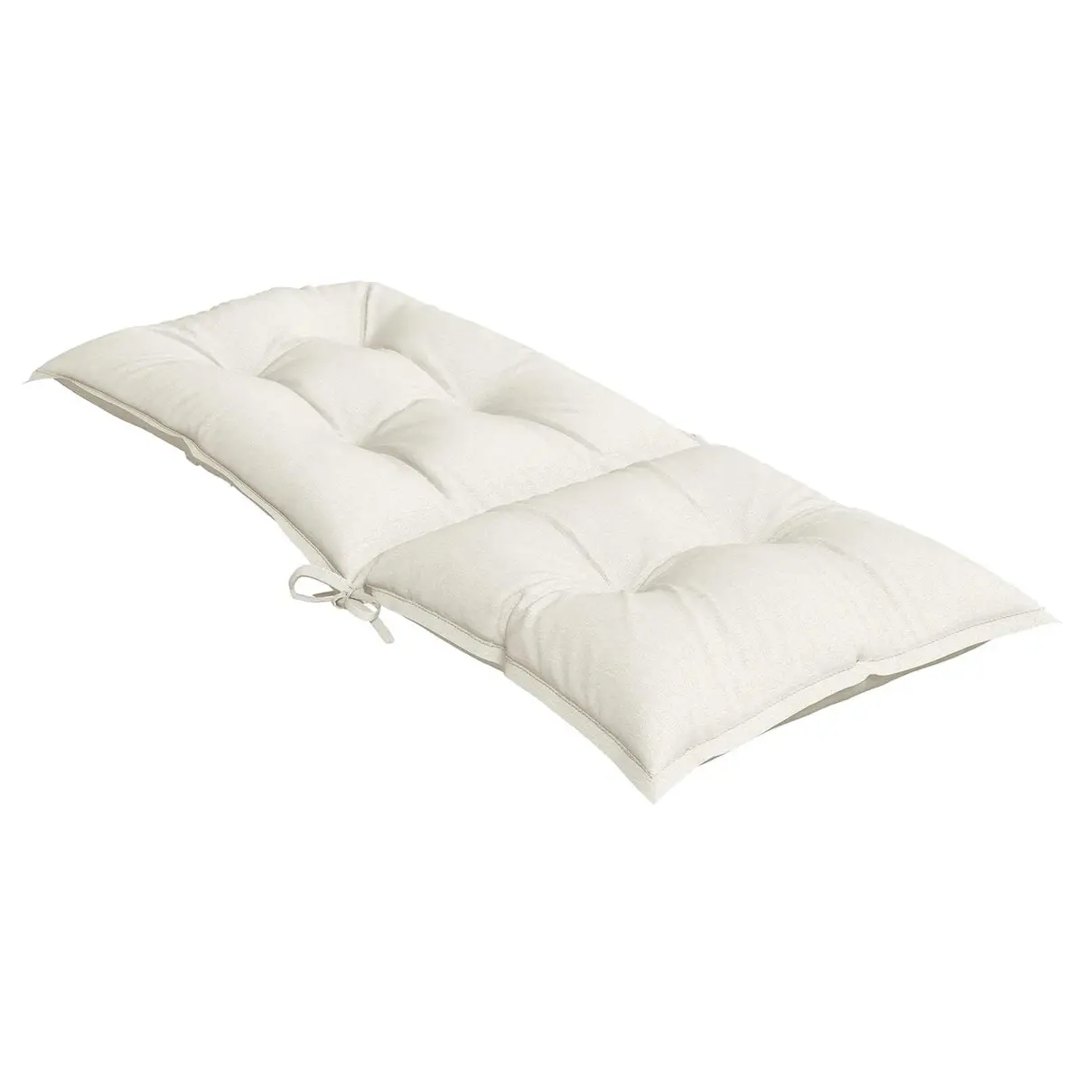 Highback Chair Cushions Polyester 120 x 50 x 7 cm Cream Set of 4