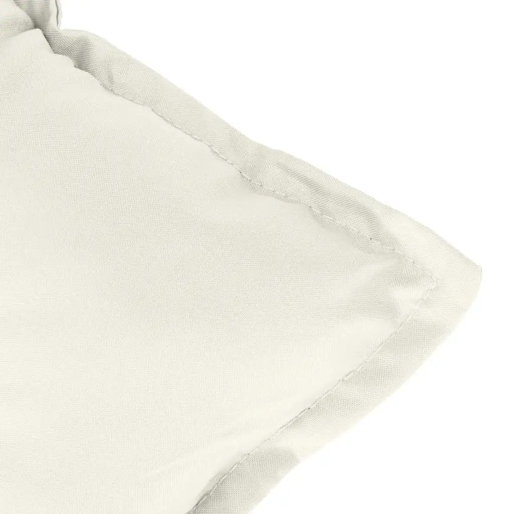 Highback Chair Cushions Polyester 120 x 50 x 7 cm Cream Set of 4
