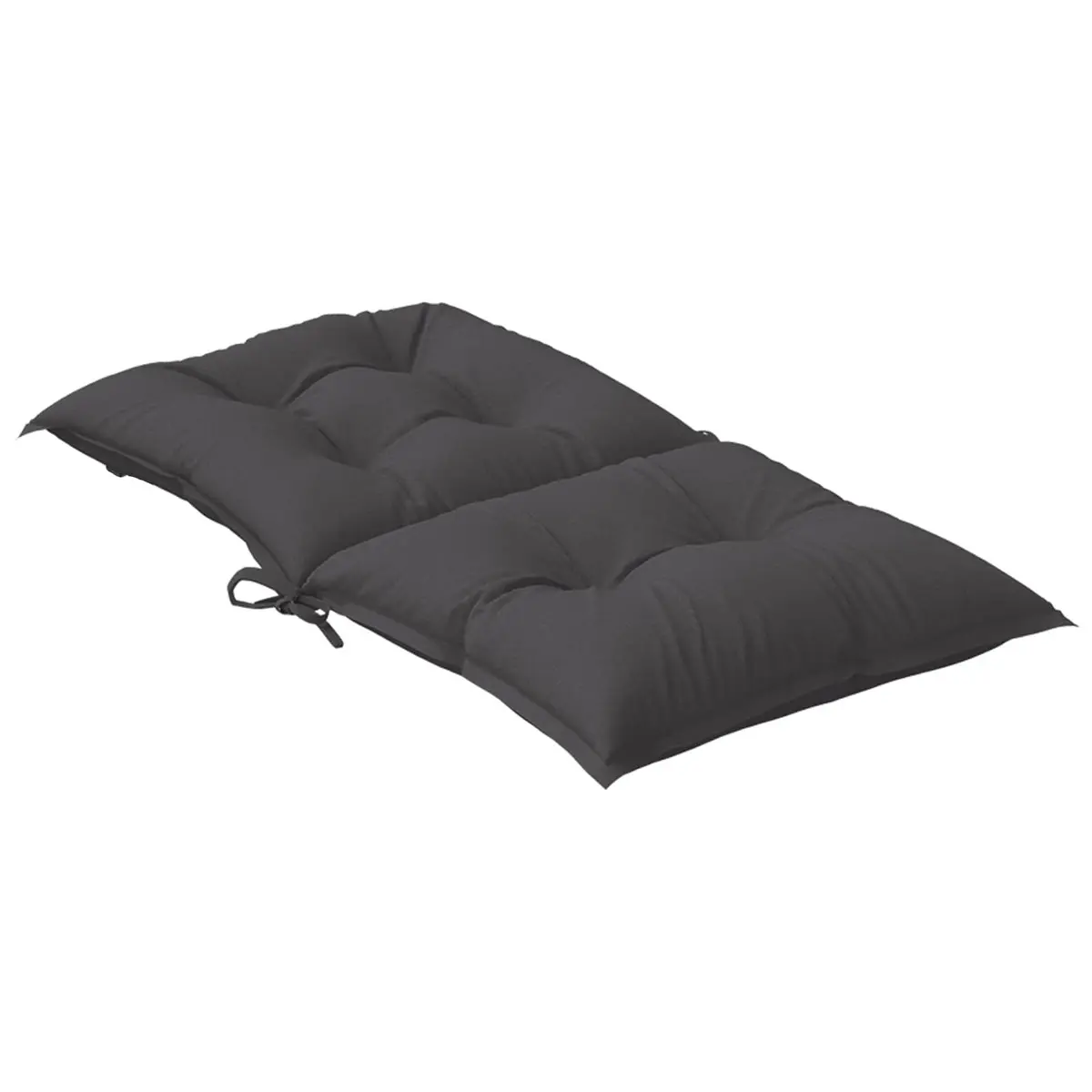 Lowback Cushions Set of 6 Anthracite Polyester Seat Pads 100x50x7cm for Indoor Outdoor Patio Garden Furniture