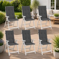 Highback Chair Cushions 6 Pack Anthracite Outdoor Garden Patio Furniture Pads