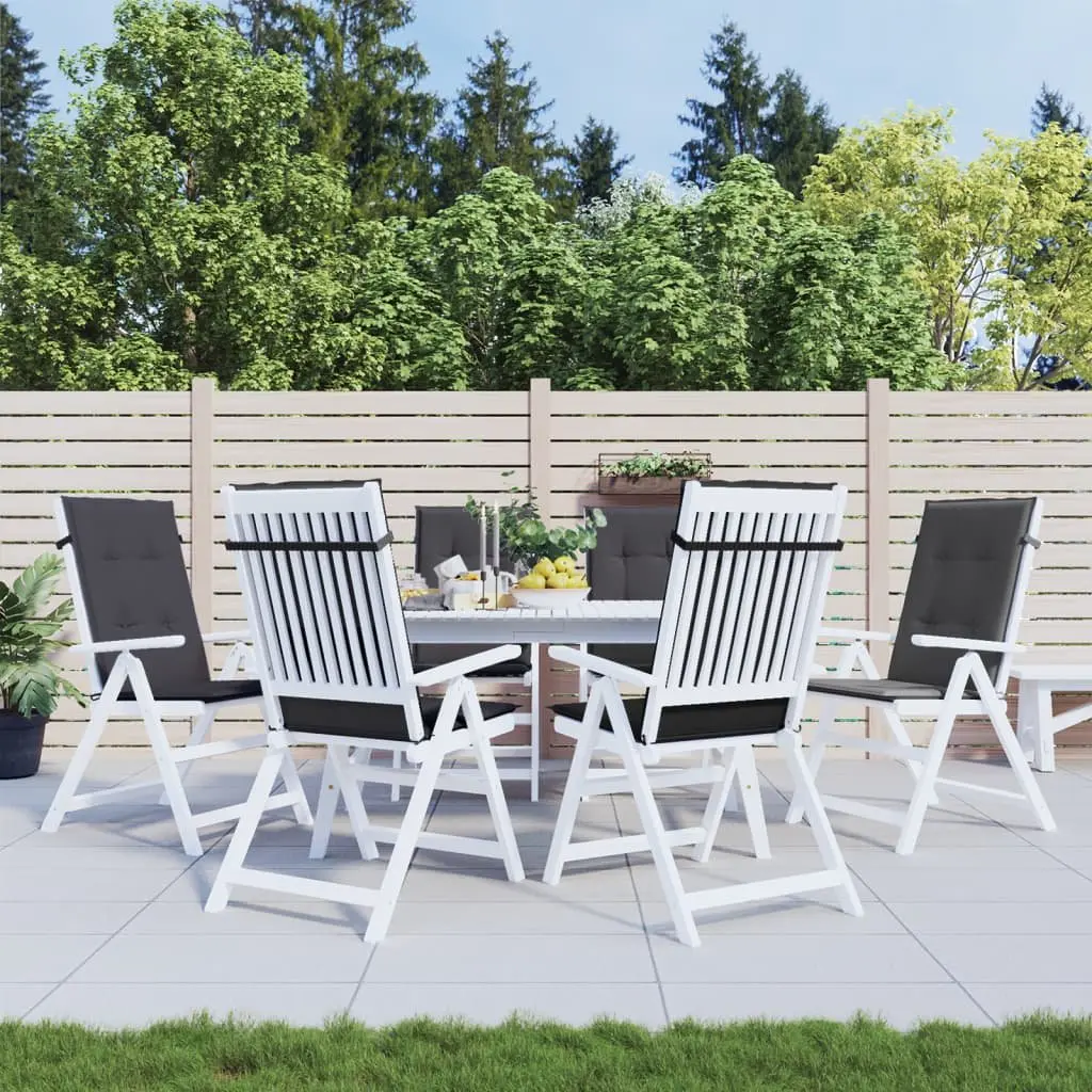 Highback Chair Cushions 6 Pack Anthracite Outdoor Garden Patio Furniture Pads
