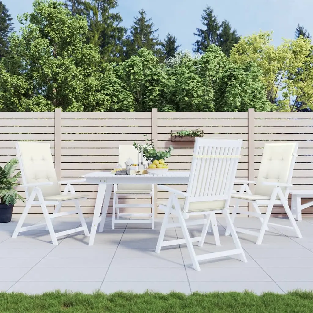 Highback Chair Cushions 4 pcs Cream Outdoor Garden Patio Seating Pad Soft Foam