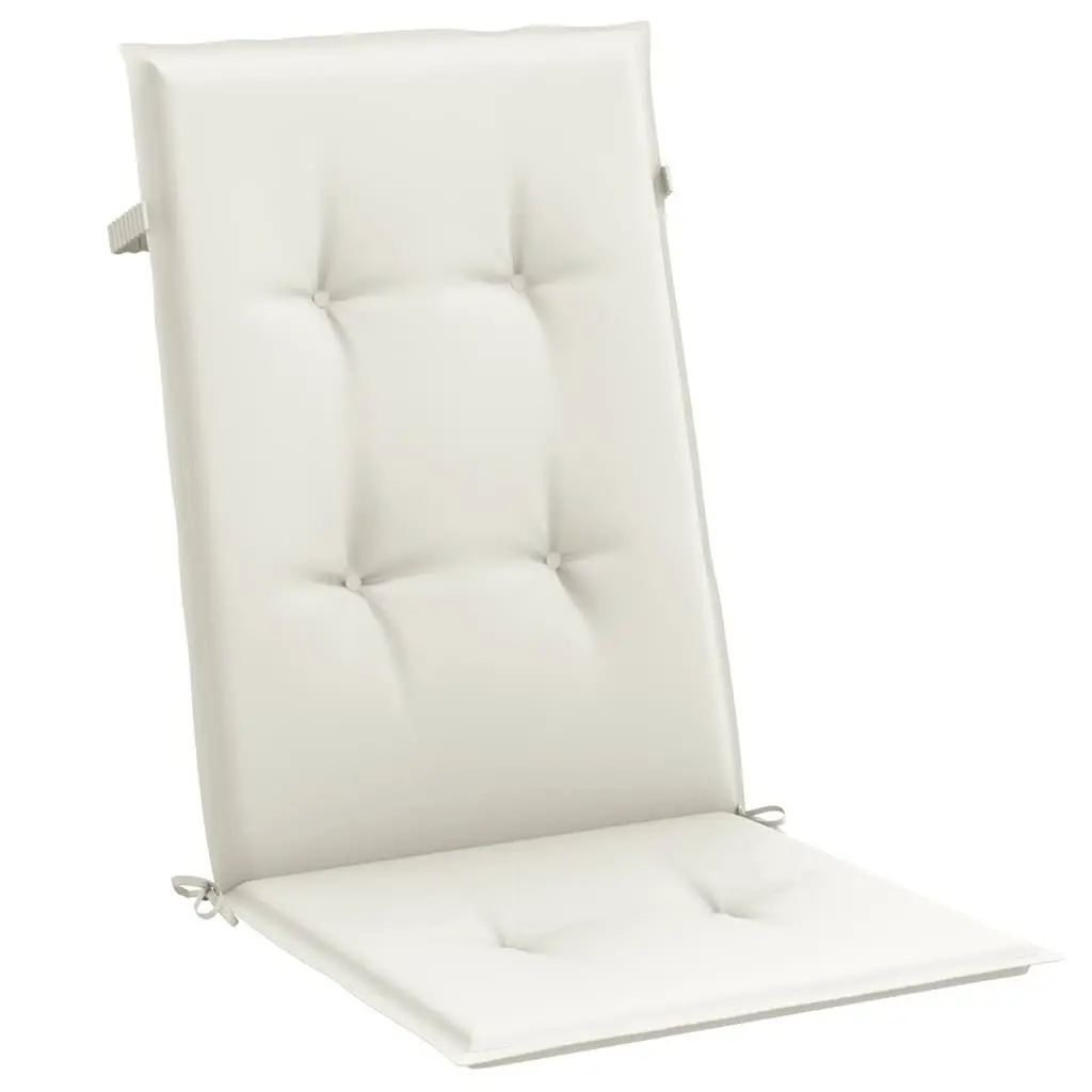 Highback Chair Cushions 4 pcs Cream Outdoor Garden Patio Seating Pad Soft Foam