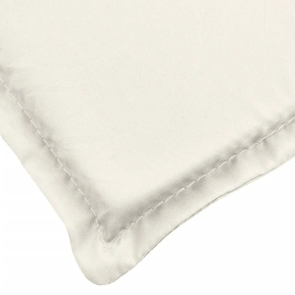 Highback Chair Cushions Set 6 Pieces Soft Foam Fibre Filling Polyester Cream Outdoor Garden Patio Seat Pads