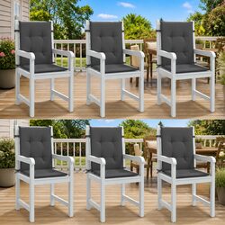 Lowback Chair Cushions, Perfect for Home Seating, Set of 6