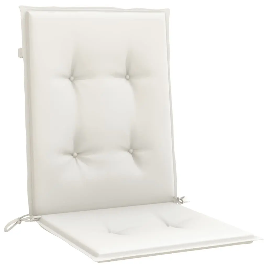 Lowback Chair Cushions Polyester 100 x 50 x 4 cm Cream 4 Pieces Outdoor Indoor Garden Patio Seat Pad