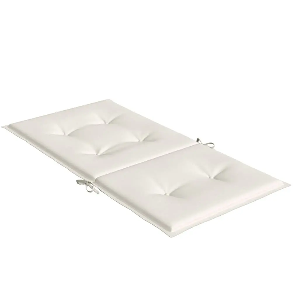 Lowback Chair Cushions Polyester 100 x 50 x 4 cm Cream 4 Pieces Outdoor Indoor Garden Patio Seat Pad