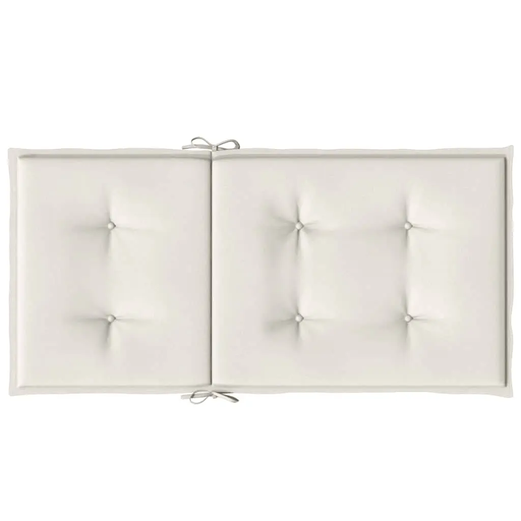 Lowback Chair Cushions Polyester 100 x 50 x 4 cm Cream 4 Pieces Outdoor Indoor Garden Patio Seat Pad