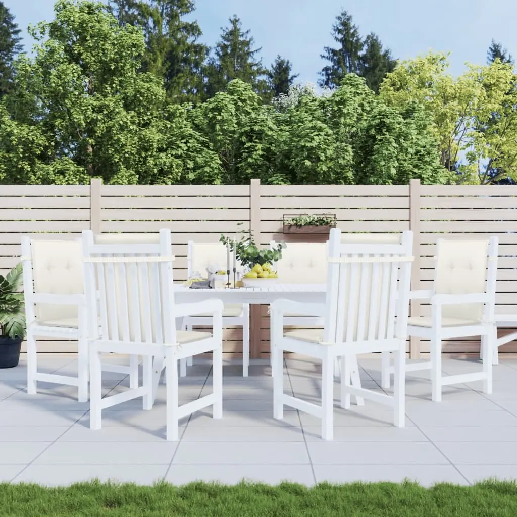 Lowback Chair Cushions Polyester 100 x 50 x 4 cm Cream 6 Pieces Outdoor Garden Patio Furniture Seat Pads