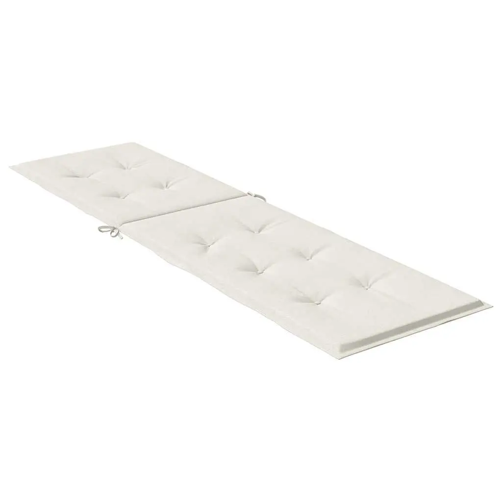 Deck Chair Cushion Foam Filled Polyester 75x50x4 cm Cream Non-Slip