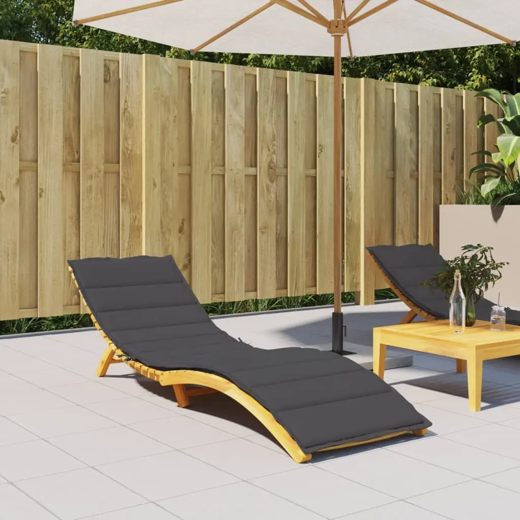 Sun Lounger Cushion Outdoor Garden Patio Chair Pad Anthracite Melange 200x50x4cm