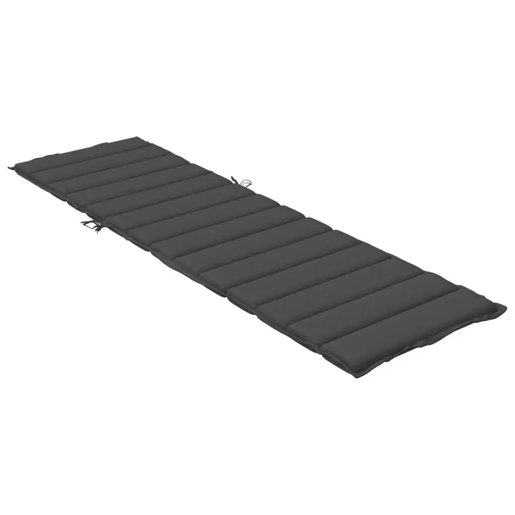 Sun Lounger Cushion Outdoor Garden Patio Chair Pad Anthracite Melange 200x50x4cm