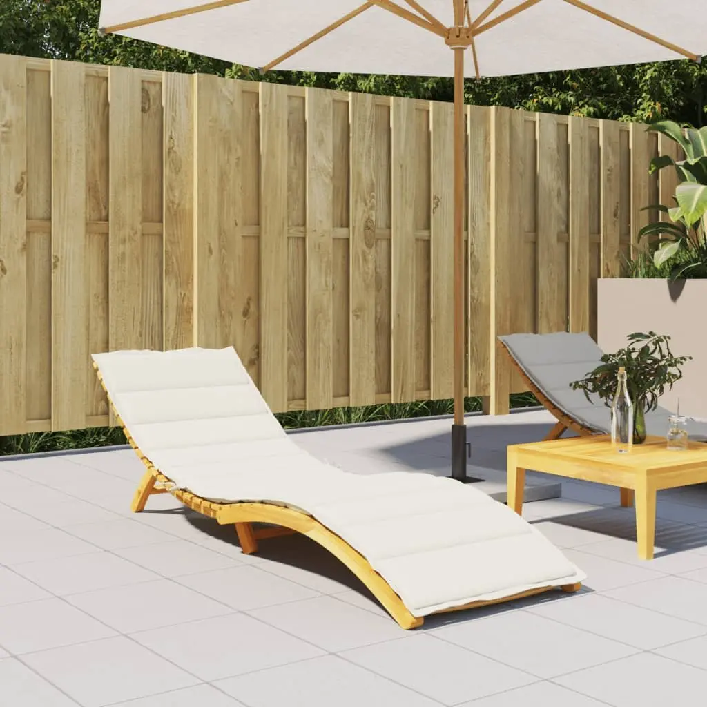 Outdoor Cushion Pad Cream Durable Polyester 200x50x4cm Garden Lounger Chair Cushion
