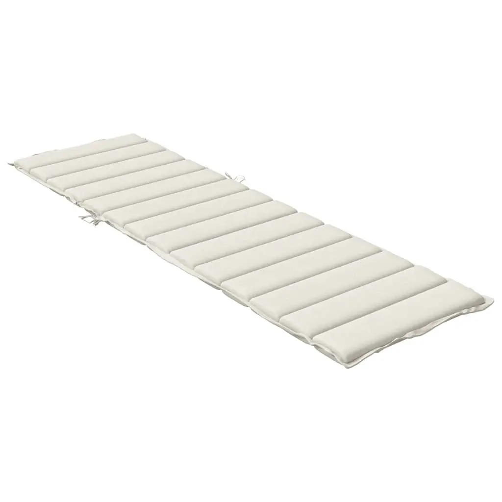 Outdoor Cushion Pad Cream Durable Polyester 200x50x4cm Garden Lounger Chair Cushion