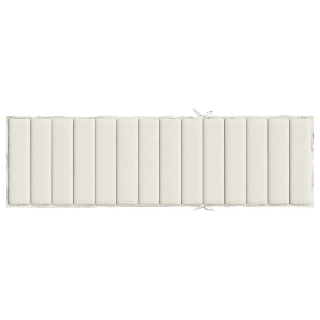 Outdoor Cushion Pad Cream Durable Polyester 200x50x4cm Garden Lounger Chair Cushion