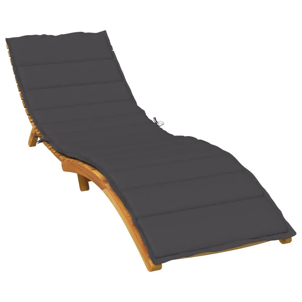 Sun Lounger Cushion Anthracite Outdoor Garden Patio Chair Pad 200x60x4cm
