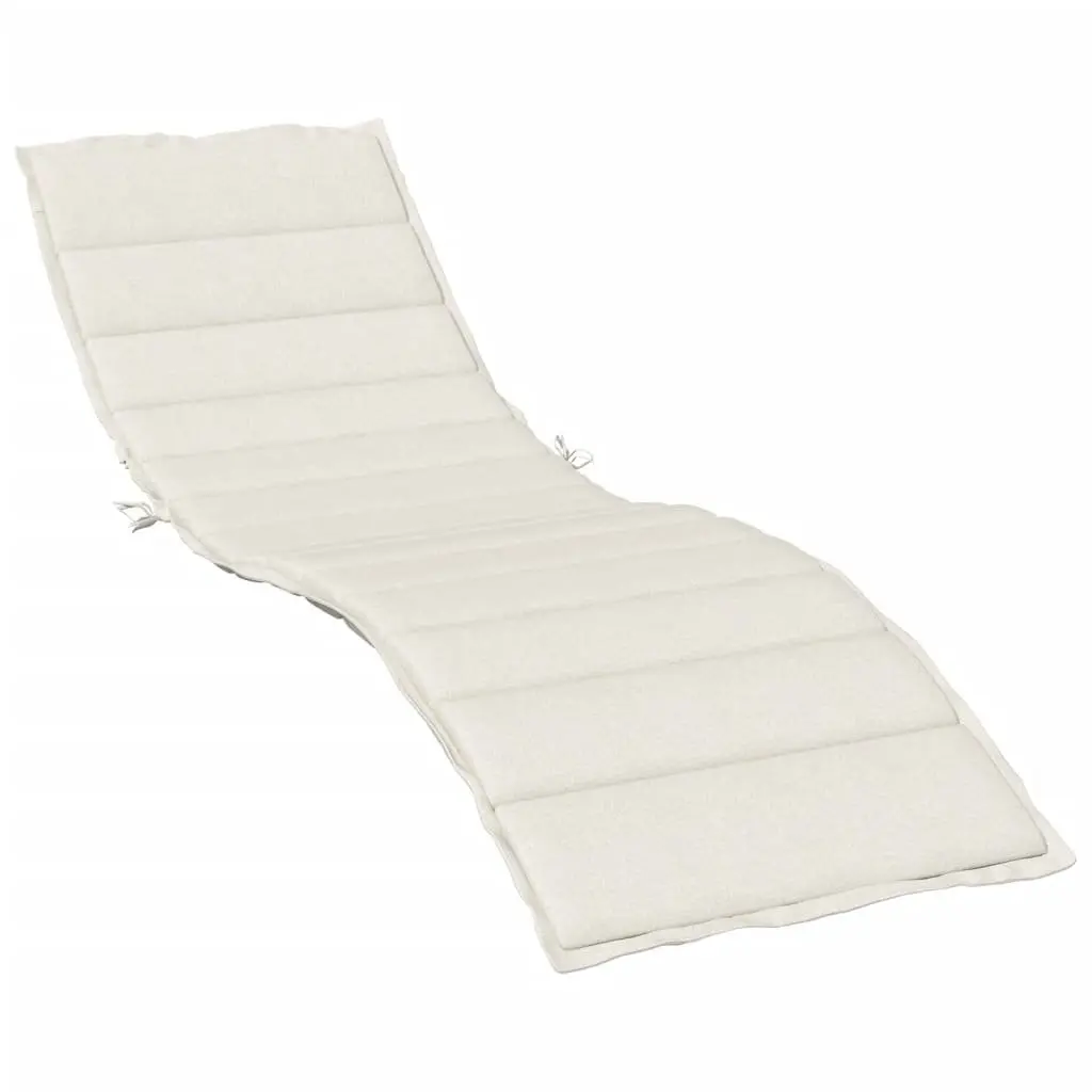 Sun Lounger Cushion Outdoor Garden Patio Furniture Pad Cream 200x70x4cm