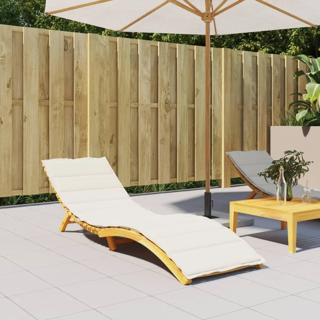 Sun Lounger Cushion Outdoor Garden Patio Furniture Pad Cream 200x70x4cm