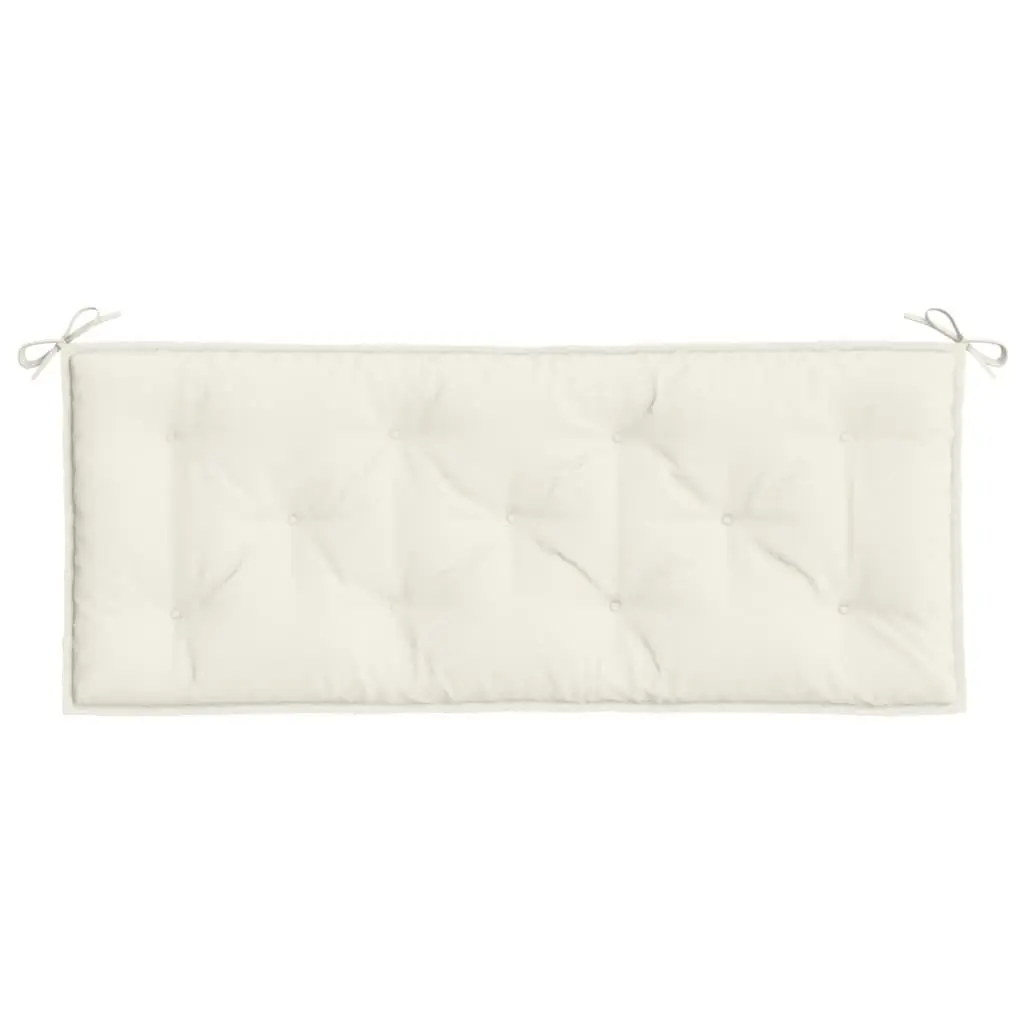 Garden Bench Cushions 2 Pieces Outdoor Seating Pad Cream 120x50x7 cm