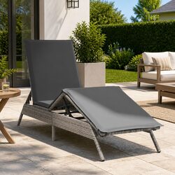 Practical Sun Lounger with Adjustable Backrest and Footrest