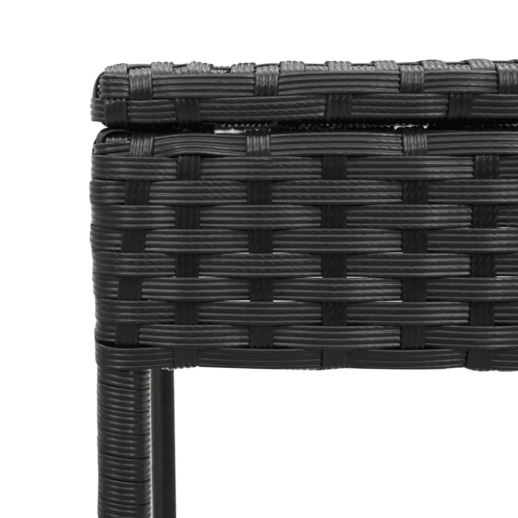 Sun Lounger Outdoor Seating Adjustable Backrest PE Rattan Frame with Side Table and Cushion Black