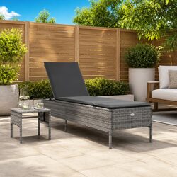 Practical Sun Lounger with Side Table for Relaxation