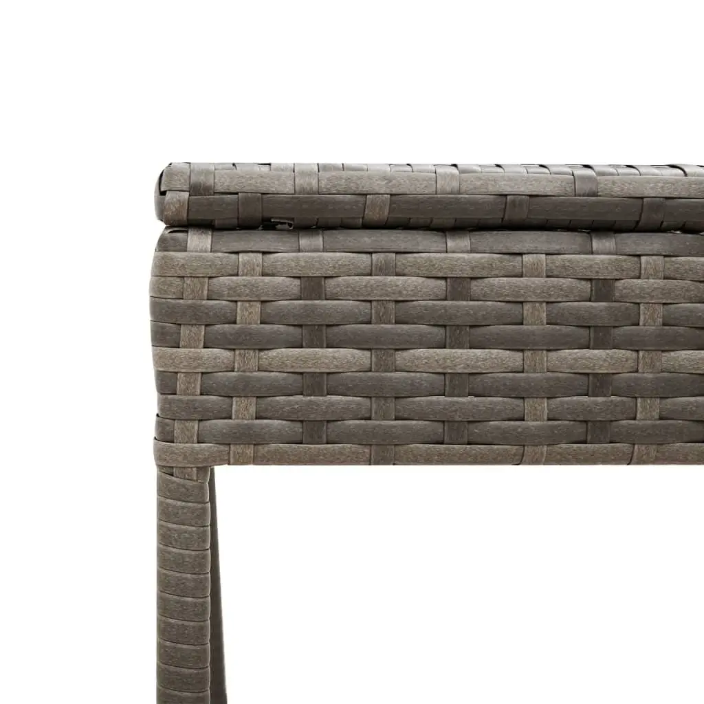 Sun Lounger Poly Rattan Adjustable Backrest Grey with Side Table and Cushion