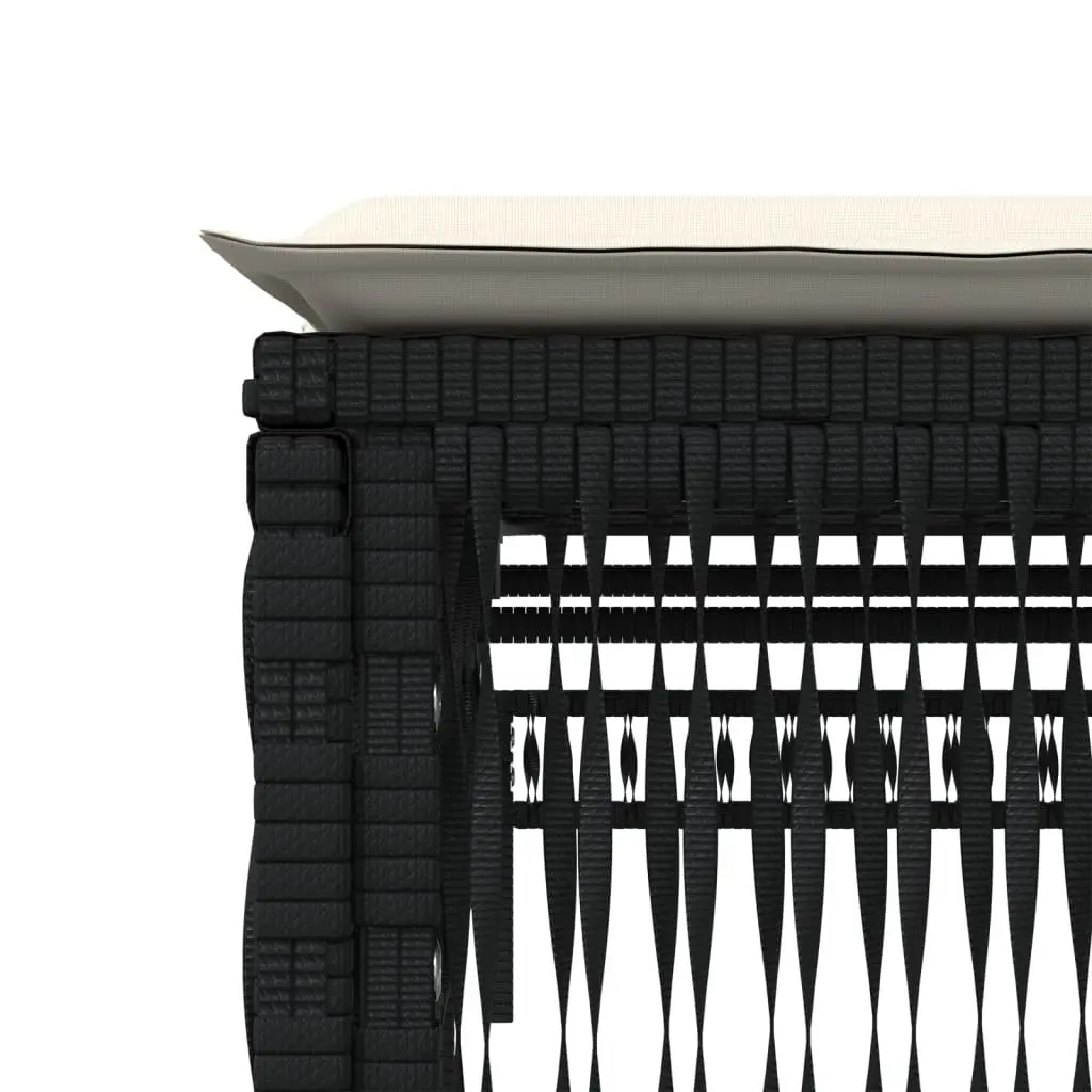 Sun Loungers PE Rattan Adjustable Backrest 2 pcs Black Outdoor Garden Furniture