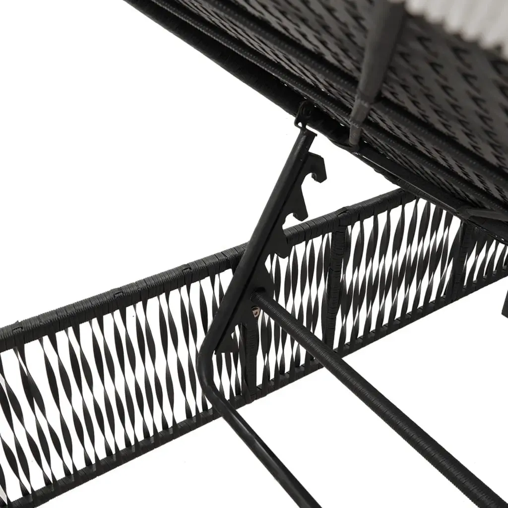 Sun Loungers PE Rattan Adjustable Backrest 2 pcs Black Outdoor Garden Furniture