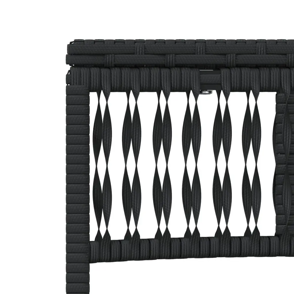 Sun Loungers PE Rattan Adjustable Backrest 2 pcs Black Outdoor Garden Furniture