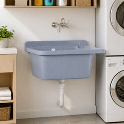 Practical Grey Utility Sink for Gardens and Garages