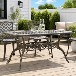 Practical Cast Aluminium Garden Table for Everyday Use 150x90x72cm