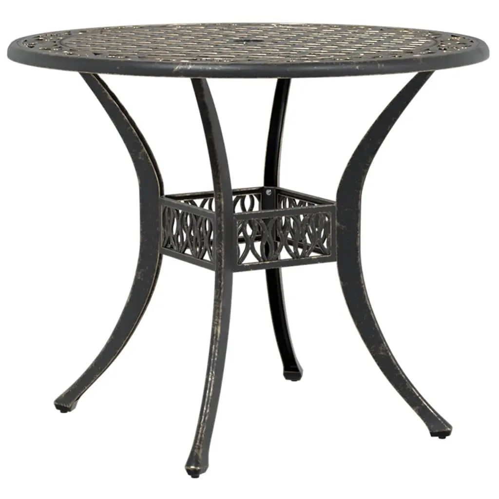 Garden Table Cast Aluminium Brown Round Ø90x75 cm