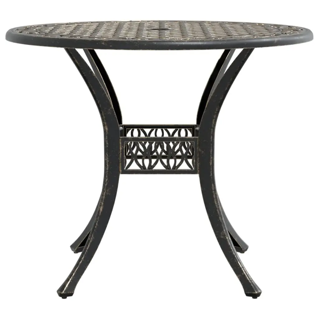 Garden Table Cast Aluminium Brown Round Ø90x75 cm
