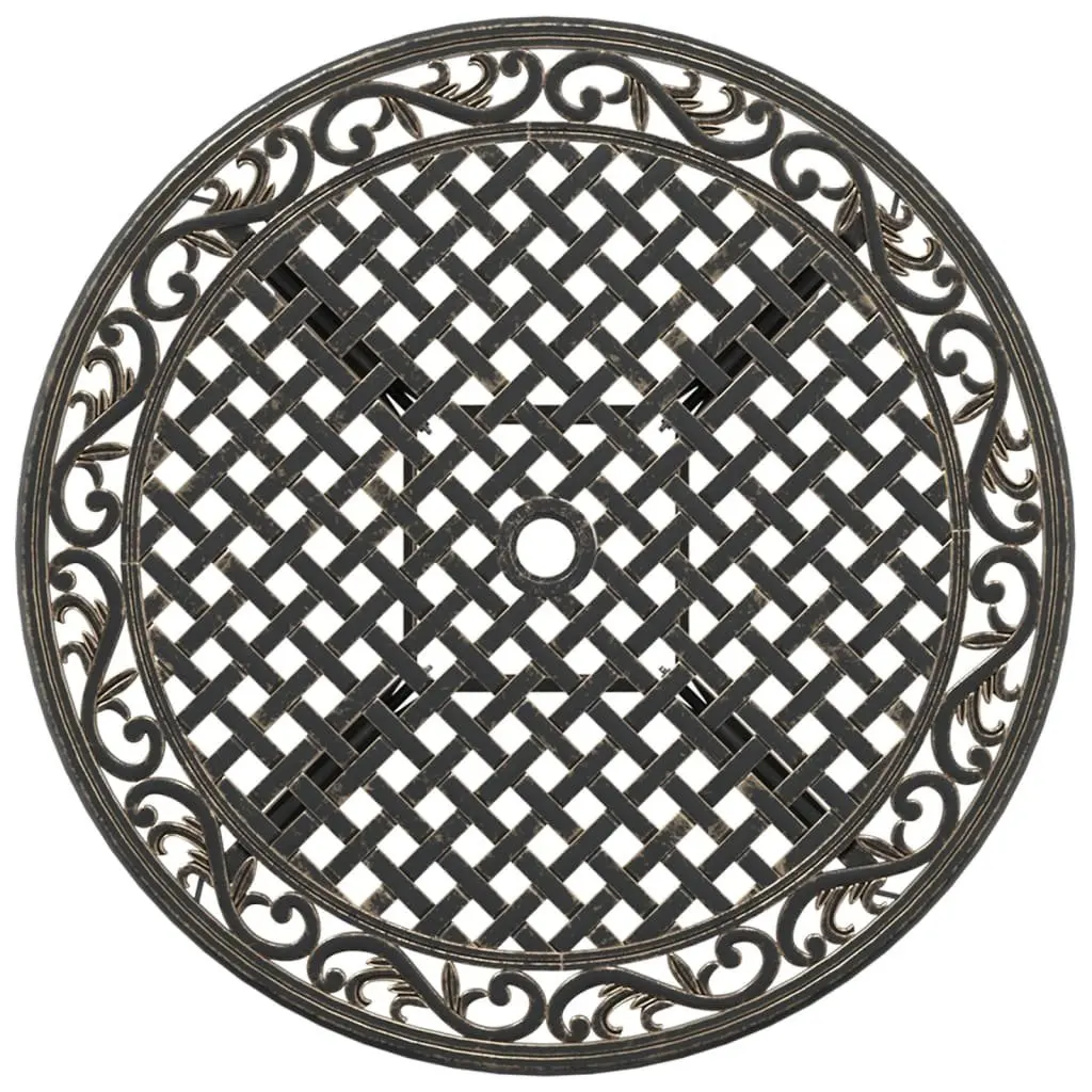 Garden Table Cast Aluminium Brown Round Ø90x75 cm