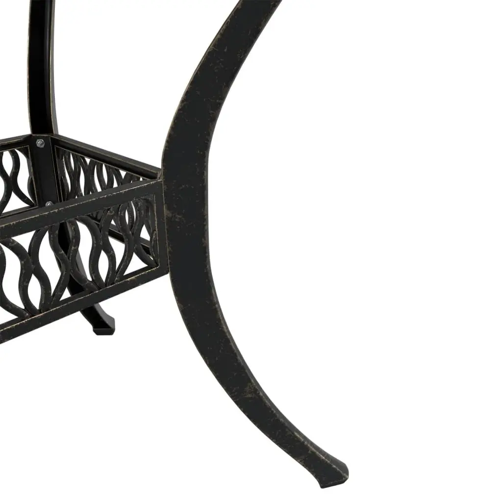 Garden Table Cast Aluminium Brown Round Ø90x75 cm