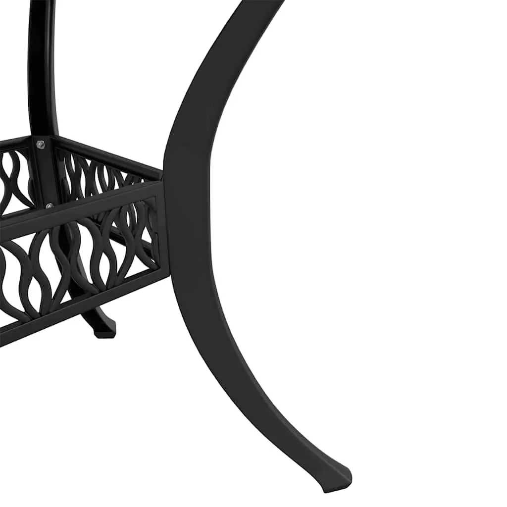 Garden Table Round Black Outdoor Patio Furniture Umbrella Hole Dining Table