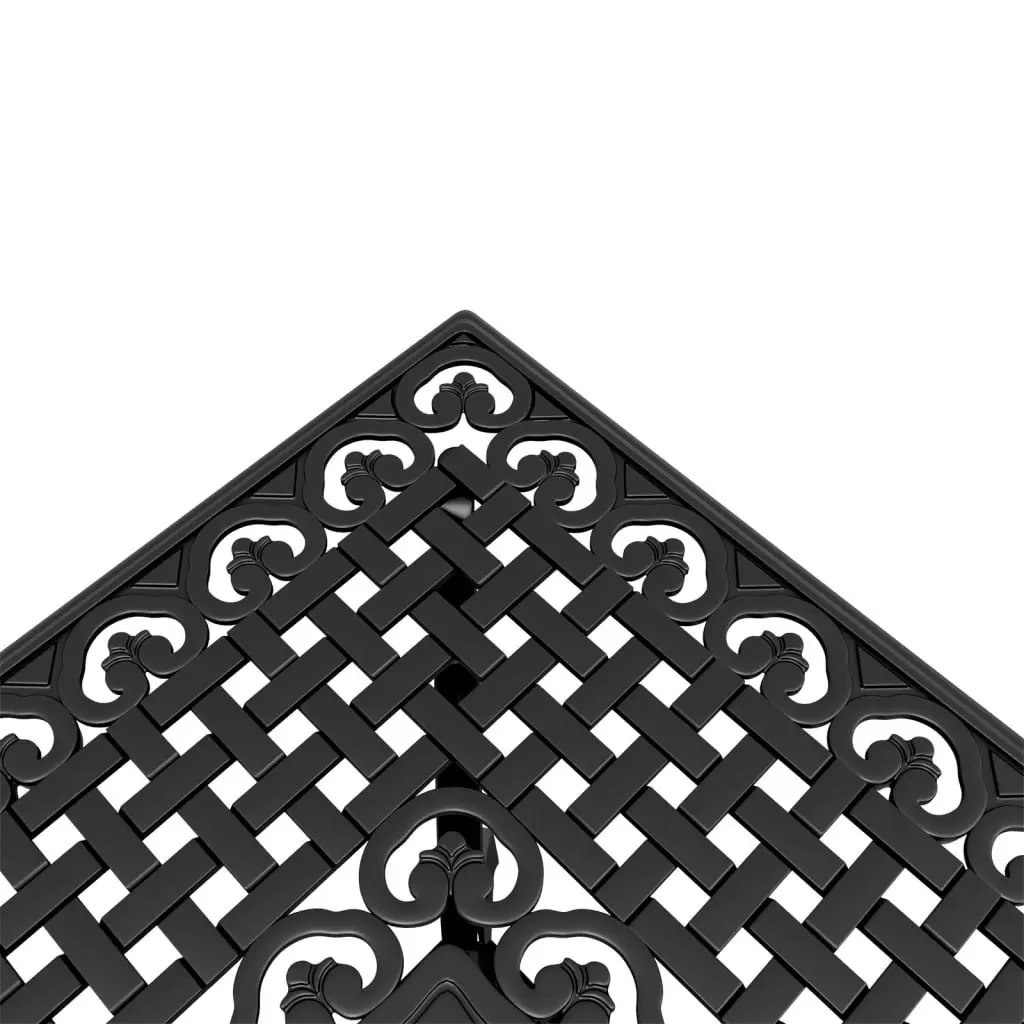 Outdoor Patio Garden Table Cast Aluminium Black 80x80x75 cm with Umbrella Hole