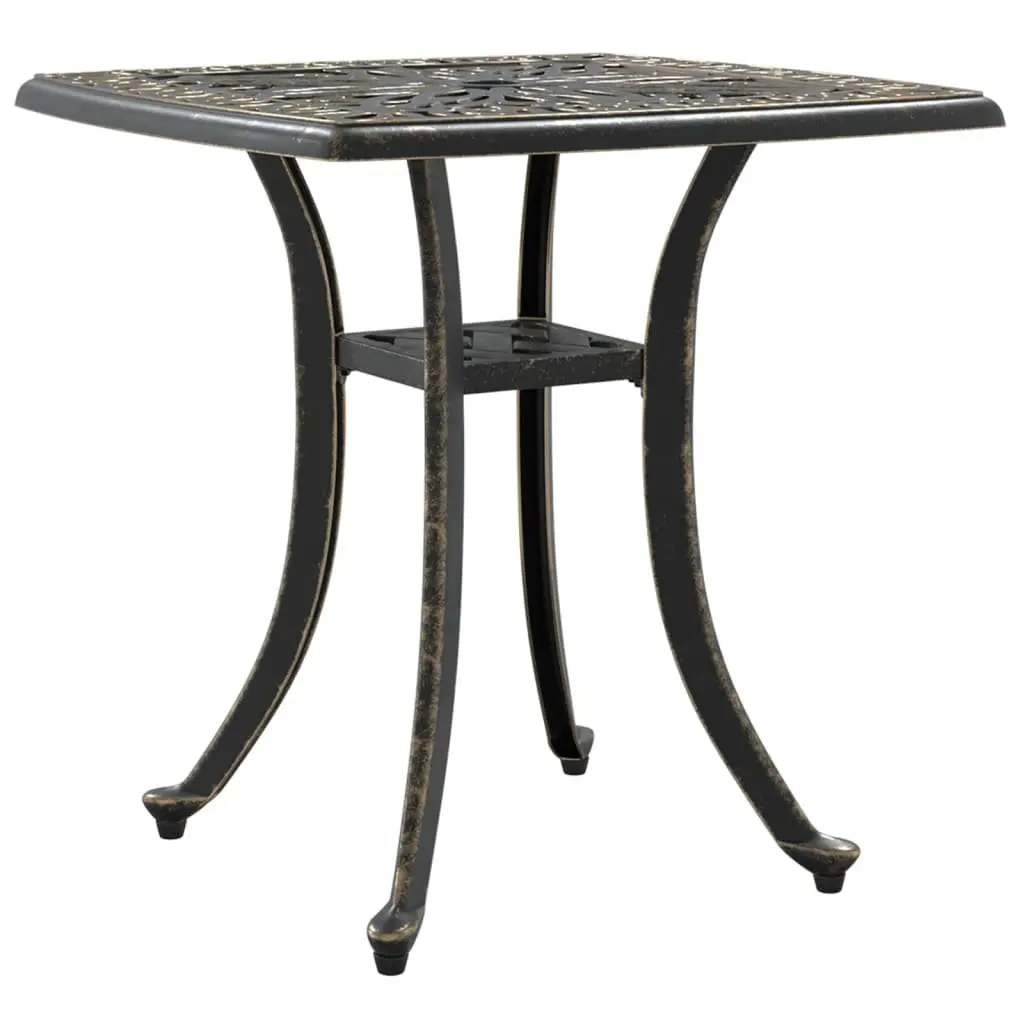 Garden Table Brown Outdoor Patio Furniture Cast Aluminium Umbrella Hole