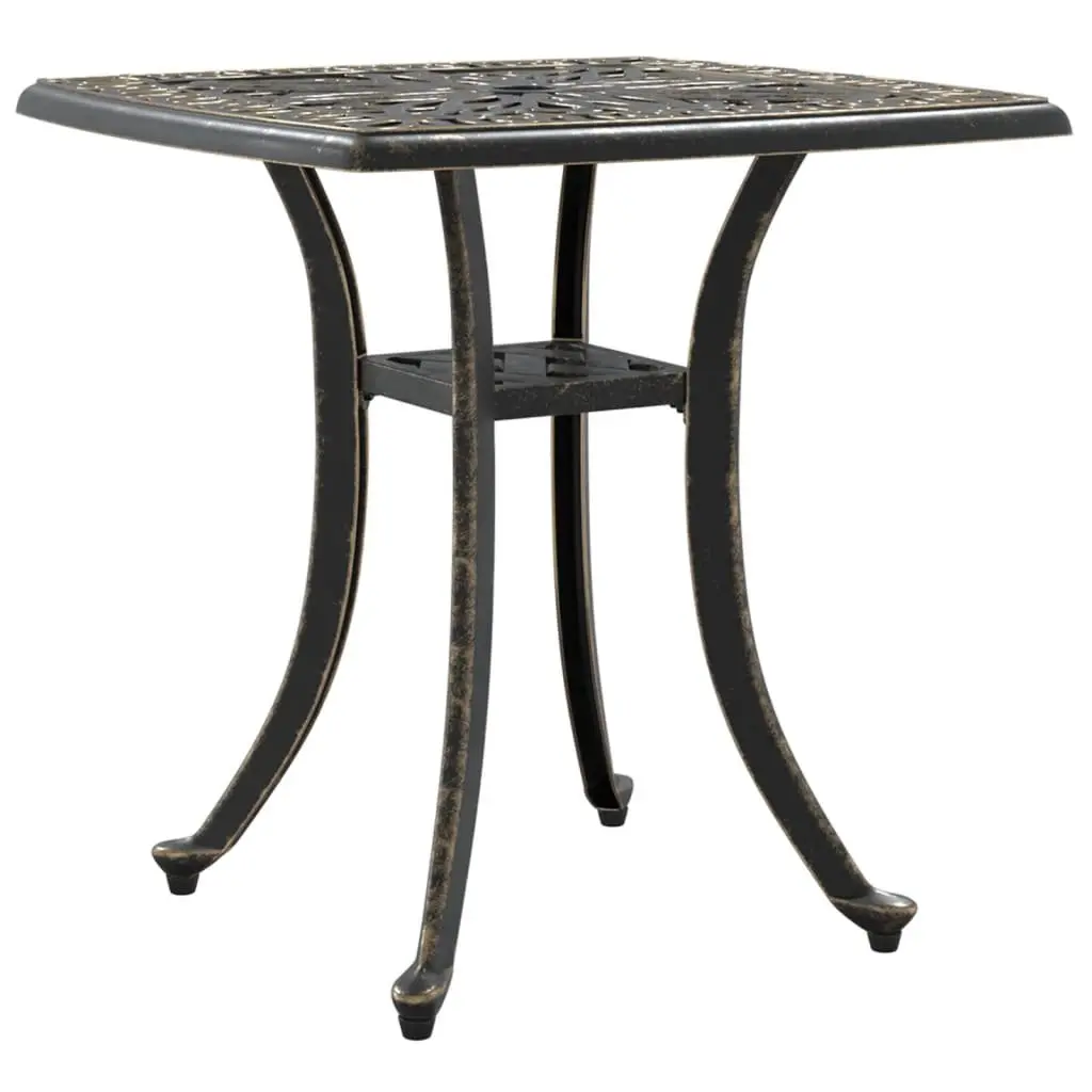 Garden Table Brown Outdoor Patio Furniture Cast Aluminium Umbrella Hole