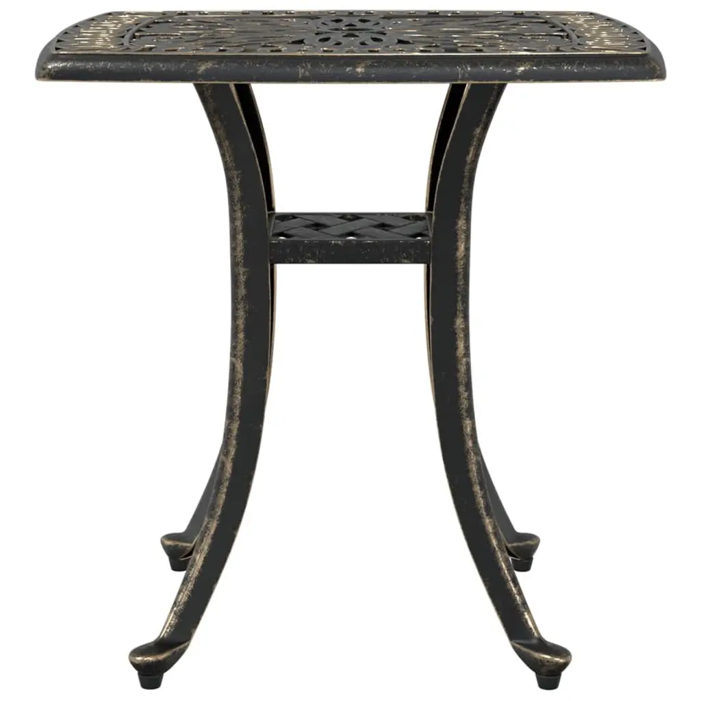 Garden Table Brown Outdoor Patio Furniture Cast Aluminium Umbrella Hole