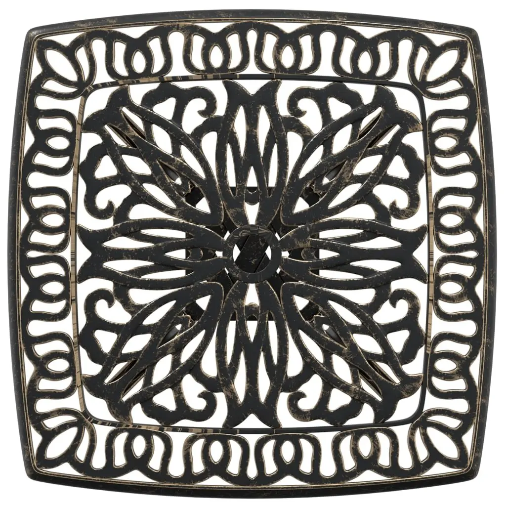 Garden Table Brown Outdoor Patio Furniture Cast Aluminium Umbrella Hole