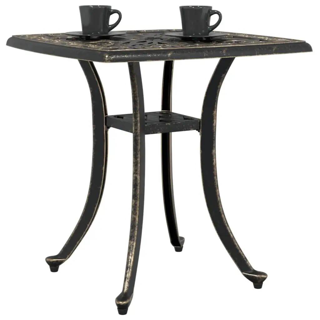 Garden Table Brown Outdoor Patio Furniture Cast Aluminium Umbrella Hole
