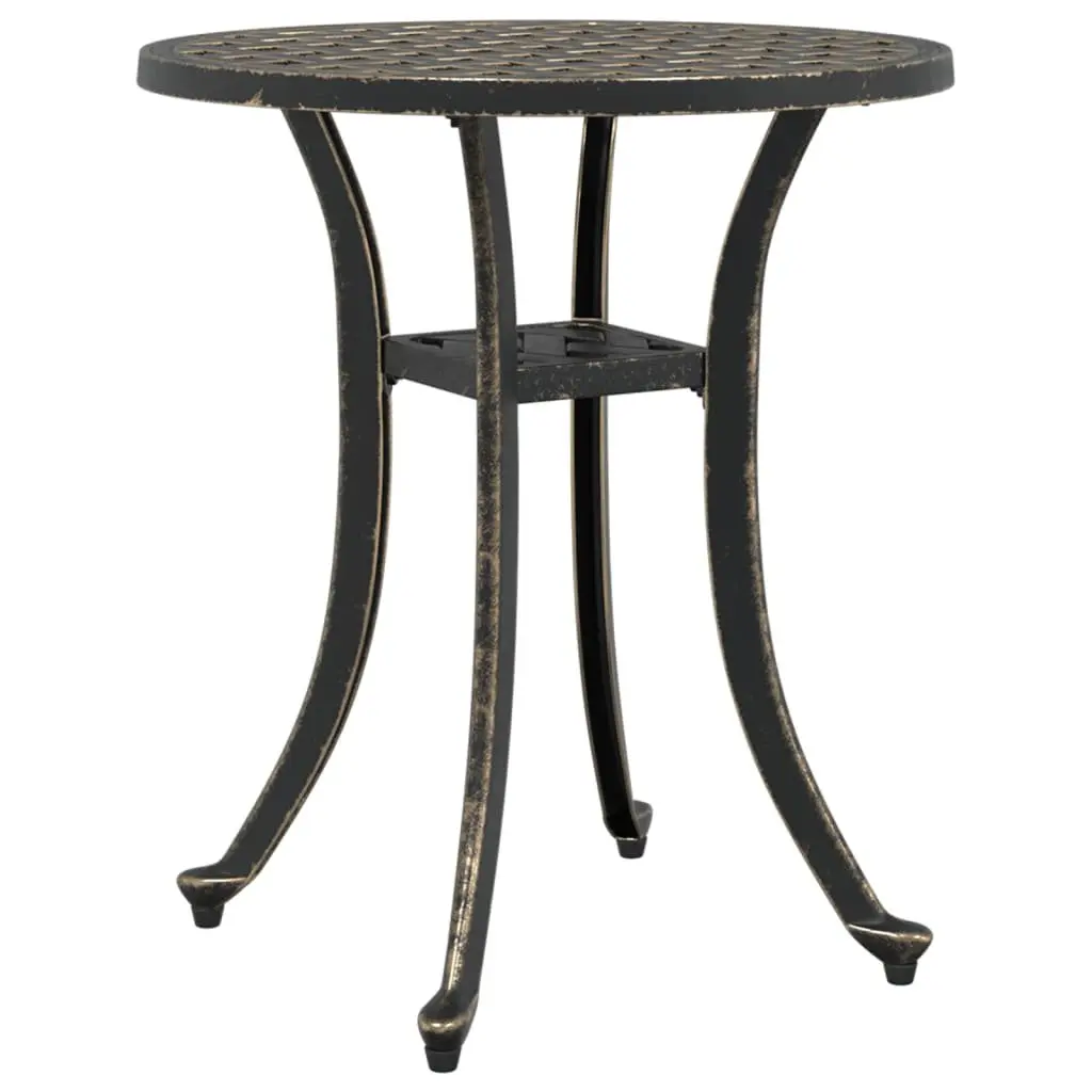 Garden Table Round Outdoor Patio Furniture Cast Metal Brown Ø48x53cm