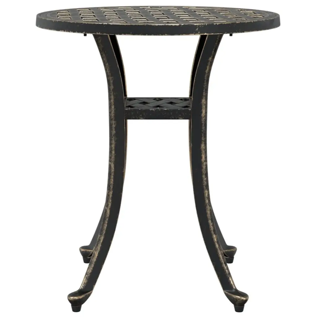 Garden Table Round Outdoor Patio Furniture Cast Metal Brown Ø48x53cm