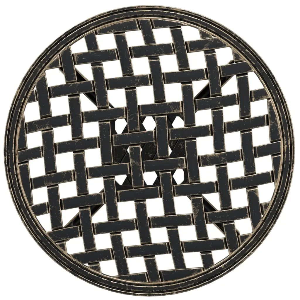Garden Table Round Outdoor Patio Furniture Cast Metal Brown Ø48x53cm
