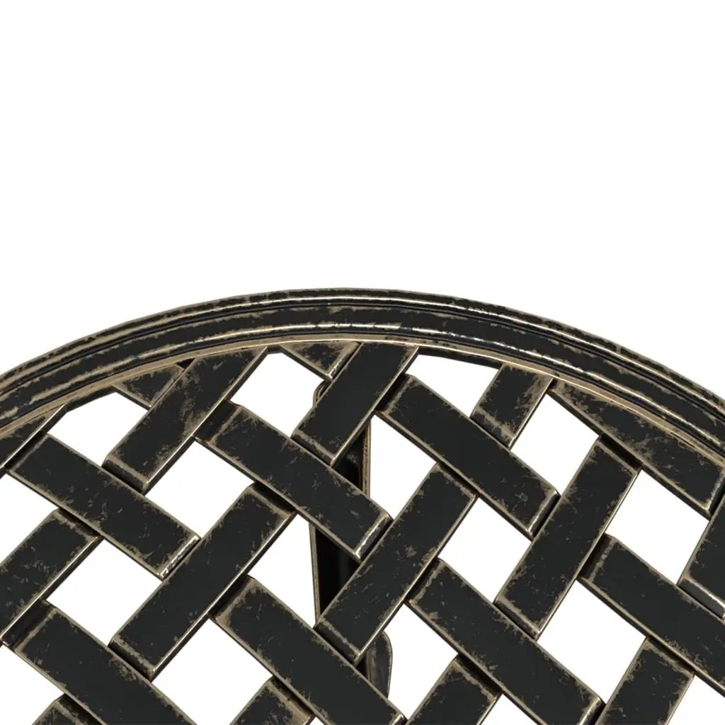 Garden Table Round Outdoor Patio Furniture Cast Metal Brown Ø48x53cm