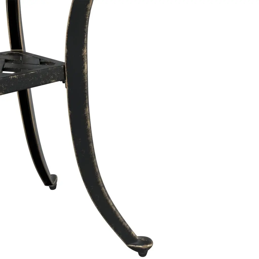 Garden Table Round Outdoor Patio Furniture Cast Metal Brown Ø48x53cm